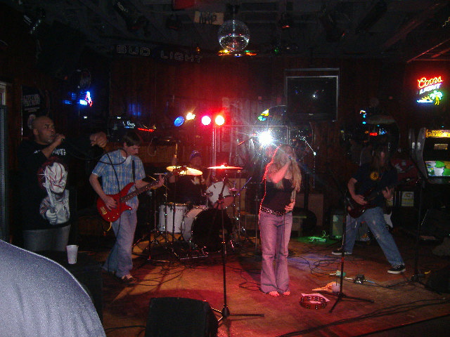 The first band I saw coming in was Semiblind. They had a guest singer, DJ Stash out of Cambridge (far left).